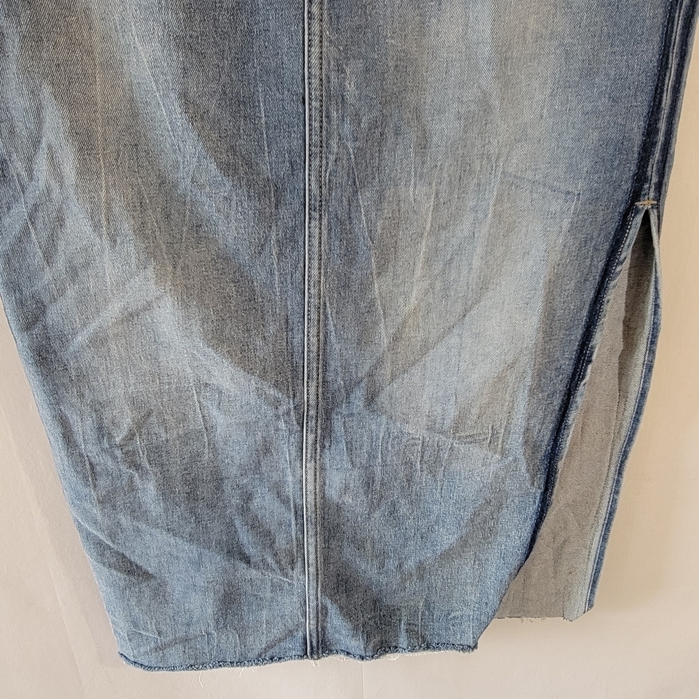 Sam Edelman THE MARIBELLE Denim Skirt Sz 29 Side Slit Y2K Minimalist Festival - Picture 4 of 12